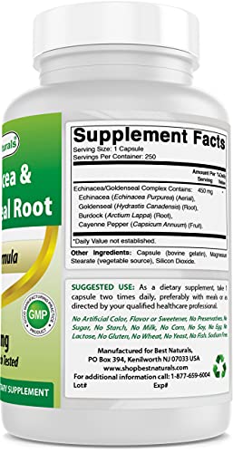 Echinacea Goldenseal 450 mg 250 Caps