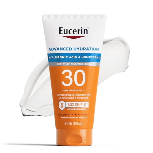 Sun Advanced Hydration SPF 30 Sunscreen Lotion, Lightweight Sunscreen with Hyaluronic Acid, Hypoallergenic, Fragrance Free, 5 Fl Oz Tube