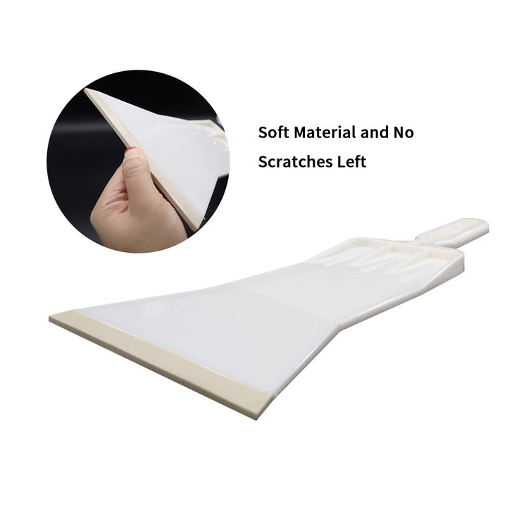 Tools Long Handle Auto Bulldozer Squeegee for Window Tint Film Installing Car Vinyl Wraps Window and Glass Cleaning (White)