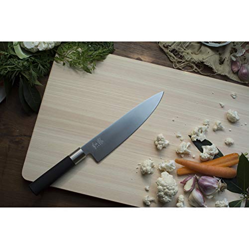 Wasabi Chef's Knife 8”, Thin, Light Kitchen Knife, Ideal For All-Around Food Preparation, Hand-Sharpened Japanese Knife, Perfect For Fruit, Vegetables, And More,Black