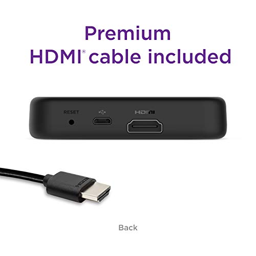 Premiere | HD/4K/HDR Streaming Media Player, Simple Remote and Premium HDMI Cable, Black