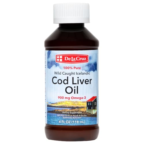 Cod Liver Oil Liquid - Pure Wild-Caught Icelandic Fish Oil 4 FL OZ (118 mL)