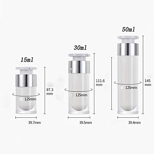 30Ml: Ericotry 2Pcs 15Ml/30Ml/50Ml Empty Refillable White Acrylic High-Grade Airless Vacuum Pump Cream Lotion Foundation Bottle Dispenser Vial Travel Cream Lotion Toner Container