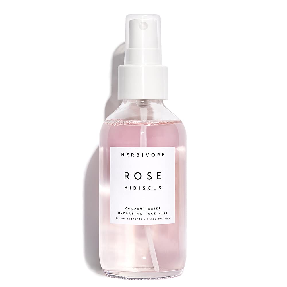 Rose Hibiscus Coconut Water Hydrating Face Mist – Natural Dewy Glow, Organic Rose Water + Vegan Hyaluronic Acid, Plant-Based, Vegan, Cruelty-Free, 4 oz