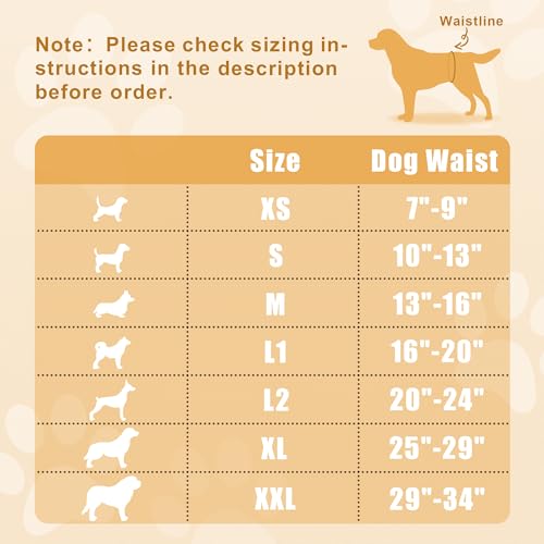 Reusable Wrap Diapers for Male Dogs, Washable Puppy Belly Band Pack of 3 (M, 13-16 Waist, Black+ Gray+ Lake Blue)