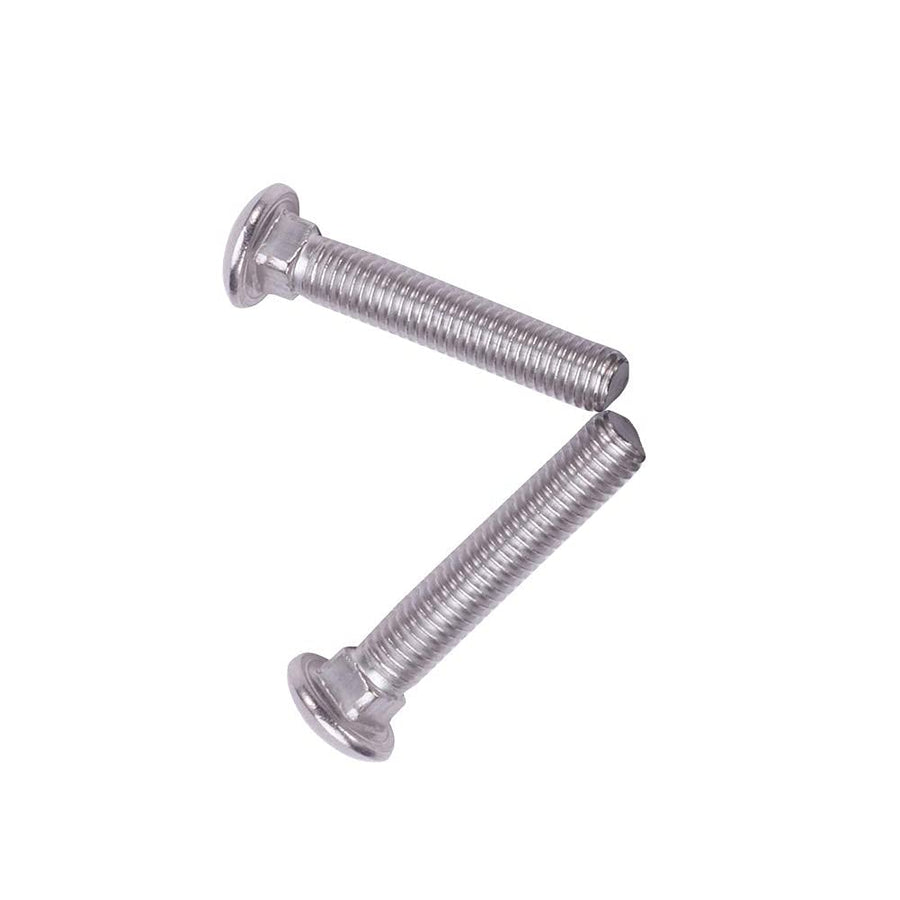 2Pcs M120mm 1.75mm Pitch Length 304 Stainless Steel Round Domed Head Square Neck Carriage Bolts Silver Tone