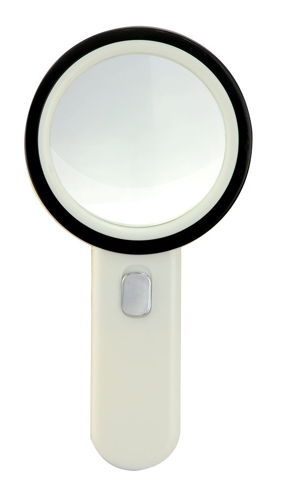 Number-One 10X LED Lighted Magnifier, Handheld Magnifying Glass Illuminated Lens with 12 Lights, 80mm Large Viewing Mirror