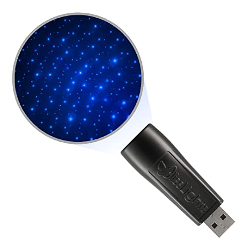 Starport USB Laser Star Projector for Game Room Decor, Bedroom Night Light, or Galaxy Mood Lighting Ambiance (Blue)