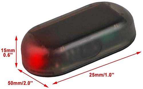 2pcs Car Solar Power Simulated Dummy Alarm Warning Anti-Theft LED Flashing Security Light Fake Lamp (Blue + Red)