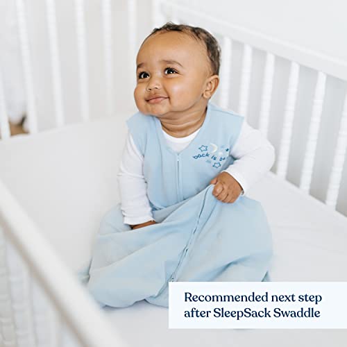 Sleepsack, 100% Cotton Wearable Blanket, Swaddle Transition Sleeping Bag, TOG 0.5, Baby Blue, X-Large