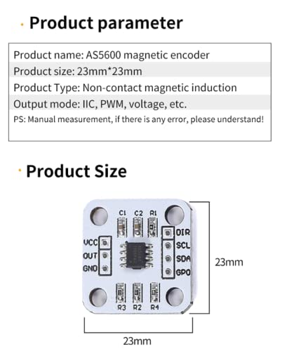 AS5600 Magnetic Encoder 12bit high Precision Magnetic Induction Angle Measurement Sensor Module 3.3V (5PCS)