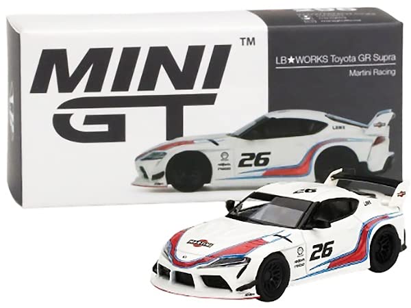 GR Supra LB Works 26 White Martini Racing Limited Edition to 3600 Pieces Worldwide 1/64 Diecast Model Car by True