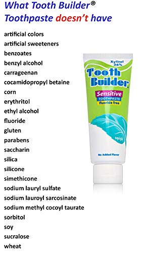 Tooth Builder SLS Free Toothpaste (Stops Tooth Sensitivity) Prevents Canker Sores, Cavities, Perioral Dermatitis, Bad Breath, Chapped Lips, 4 oz - 1 Pack