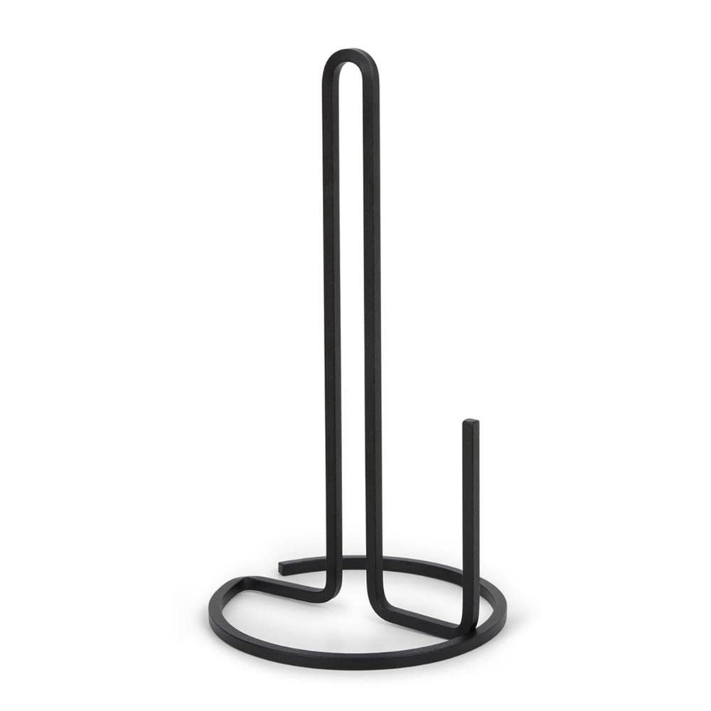 Squire Paper Towel Holder Stand, Metal Dispenser for Kitchen or Bathroom Countertop, Black Medium