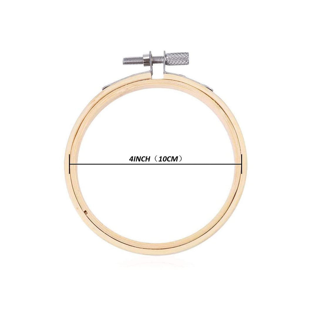 6 Pieces Embroidery Hoops Adjustable Bamboo Circle,Cross Stitch Hoop Ring Bulk Wholesale for DIY Craft Wedding Decoration (10 inch)