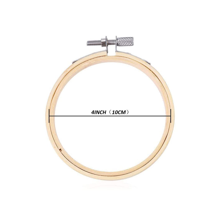 6 Pieces Embroidery Hoops Adjustable Bamboo Circle,Cross Stitch Hoop Ring Bulk Wholesale for DIY Craft Wedding Decoration (10 inch)