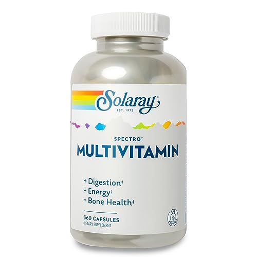 Spectro Multivitamin with Iron - Multi Vitamin with Calcium, Magnesium, Energizing Greens, Herbs & Digestive Enzymes - Digestion, Energy, and Bone Health Support (60 Servings, 360 Capsules)