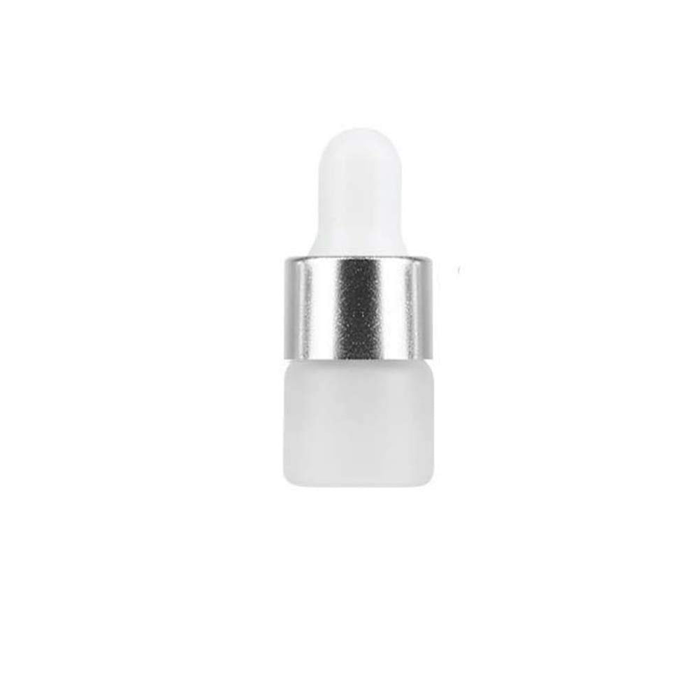 50Pcs Mini Translucent Frosted Glass Dropper Bottle Sample Vial Jar Empty Refillable Cosmetic Essential Oil Bottle Container with Glass Eye Dropper, 2pcs 3ml Transfer Dropper Pipette (1ml, Gold Cap)