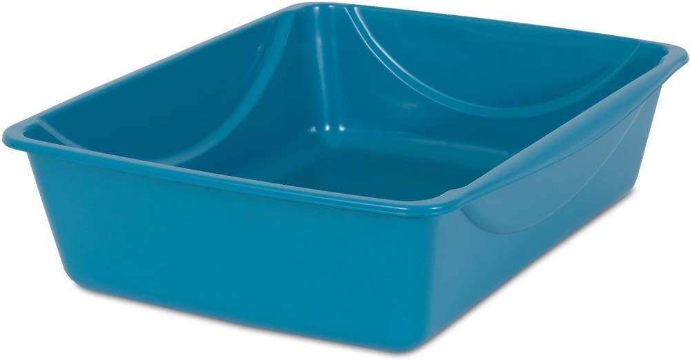 Open Cat Litter Box, Extra Large Nonstick Pan Durable Standard Litter Box, Mouse Grey Great for Small & Large Cats Easy to Clean, Made in USA