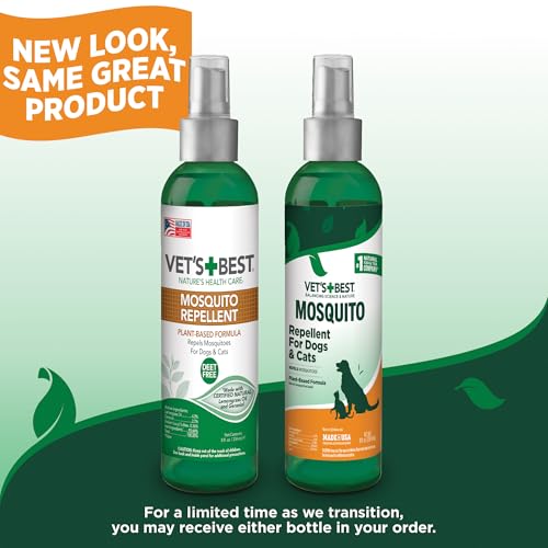 Vet's Best Mosquito Repellent for Dogs and Cats | Repels Mosquitos with Certified Natural Oils | Deet Free | 8 Ounces