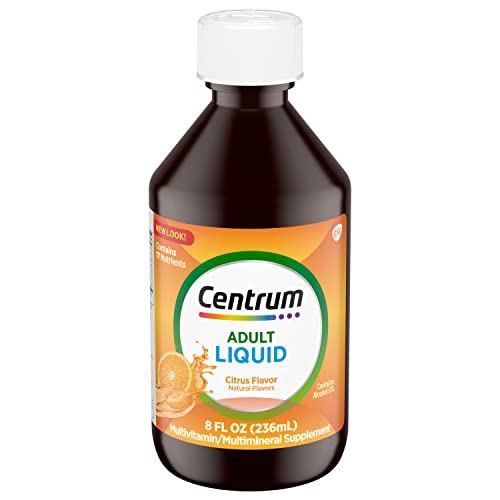 Liquid Multivitamin for Adults, Multivitamin/Multimineral Supplement with B Vitamins and Antioxidants, Citrus Flavor - 8 Fl Oz