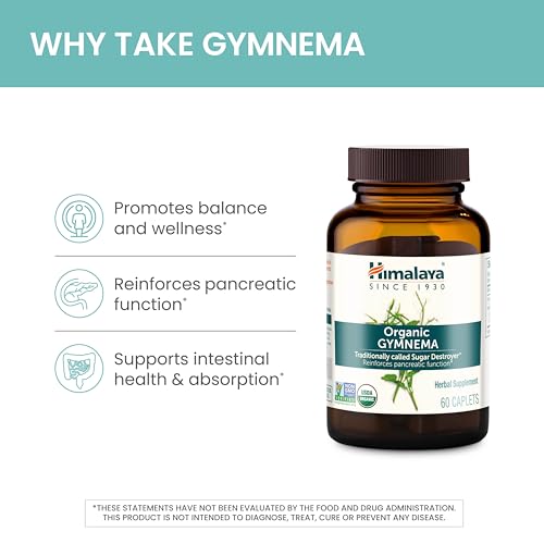 Organic Gymnema Sylvestre Herbal Supplement USDA Certified Organic, Non-GMO, 700 mg, 60 Plant-Based Caplets