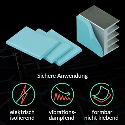 TP-2 (APT2560): Performance Thermal Pad, 50 x 50 x 0.5 mm (1 Piece) - Thermal pad, Excellent Heat Conduction, Low Hardness, Ideal Gap Filler, Easy Installation, Safe handling - Blue