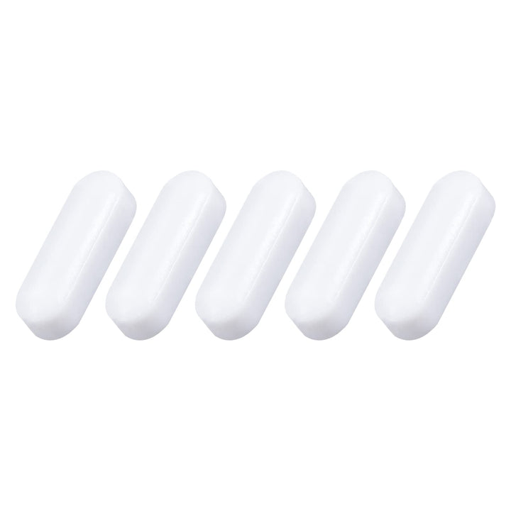 5 Pcs Magnetic Stir Bar, PTFE Coated Cylinder Type Stirrer | Great for Lab Liquid Solution Stirring Mixing(White, 0.59 x 0.2-Inch)