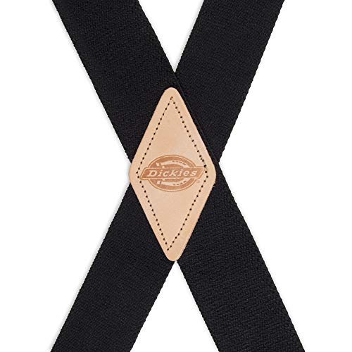 mens 1-1/4 Solid Straight Clip apparel suspenders, Black, One Size US