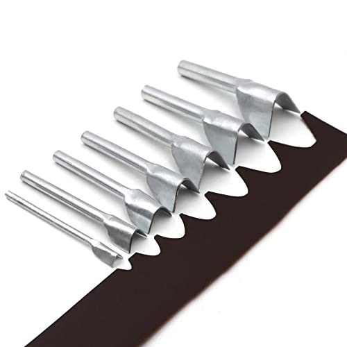 7pcs Leather Craft Cutting Tools V-Shape Punch Cutter Tools for Belt Wallet Bag with 7 Sizes (10mm/15mm/20mm/25mm/30mm/35mm/40mm)