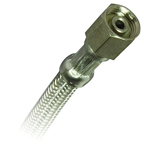 12IM60 Ice Maker Connector, Braided Stainless Steel - 1/4 Compression Thread x 1/4 Compression Thread, 5 Ft. (60) Length