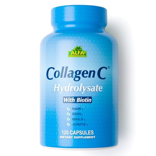 Premium Collagen Hydrolysate By Alfa Vitamins - Anti-Aging Nutritional Supplement Rich In Vitamin C - Skin, Nails & Hair Rejuvenation - Supports Bone & Muscle Health - Made In USA - 120 Capsules