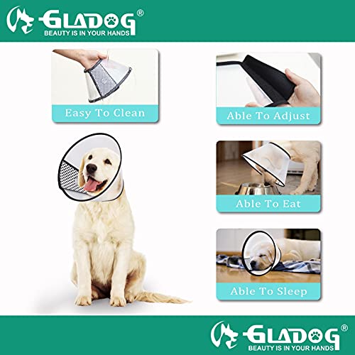 Soft Dog Cone Collar, 3 PCS (XL is Only 1 PCS) Flexible Plastic Cone for Dogs After Surgery, Dog Recovery Collar, Adjustable E-Collar for Large/Medium/Small Dogs Cat, Comfy Elizabethan Collar