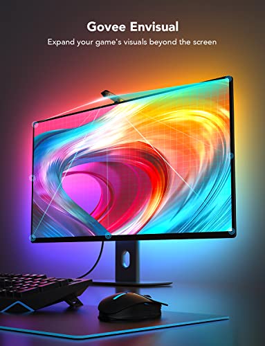RGBIC Monitor Backlight, Smart Gaming Light for 24-32 PC, DreamView G1 LED Neon Strip Light with Camera, Support 2.4G Wi-Fi with 4 Game Modes and Sync for RPG, FPS, Racing Games, or Movies