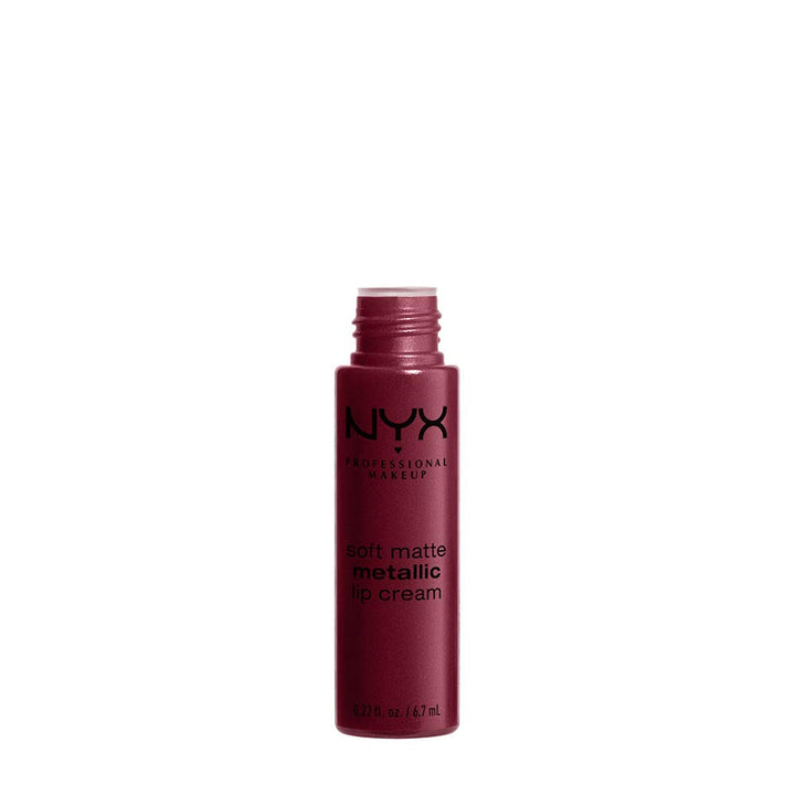PROFESSIONAL MAKEUP Soft Matte Metallic Lip Cream, Liquid Lipstick - Madrid (Cranberry Red)