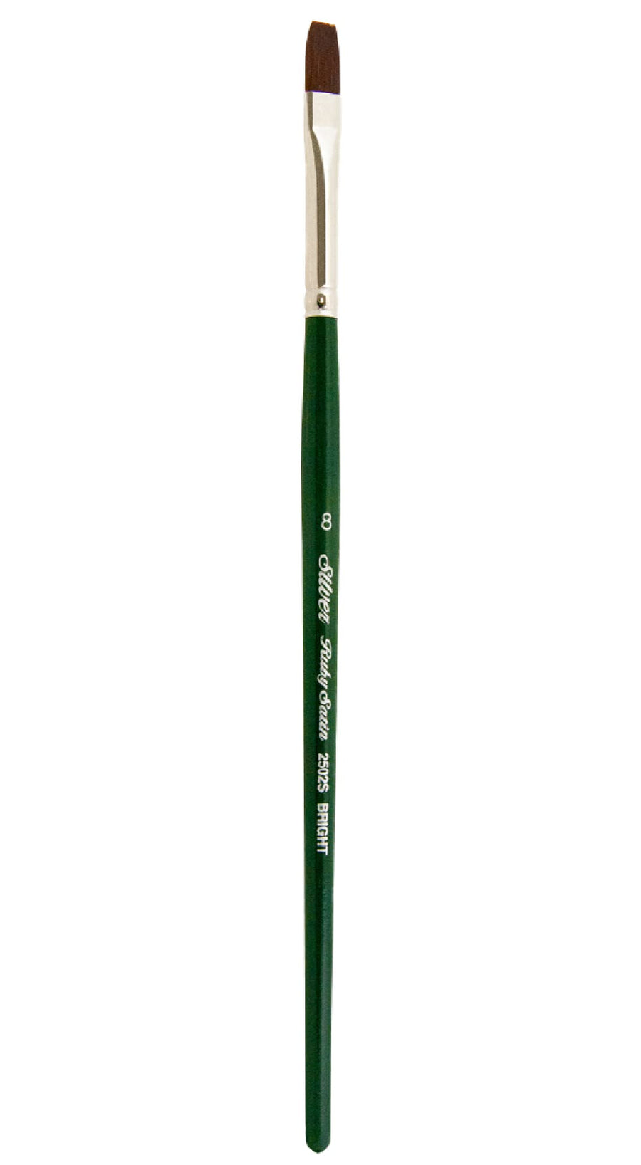 2502S8 Ruby Satin Bright Brush for Fluid and Flow Acrylics, Size 8, Short Handle