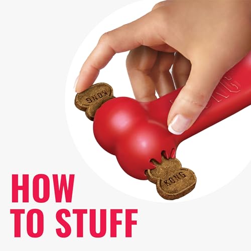 Goodie Bone - Classic Durable Natural Rubber Dog Bone, Supports Mental Engagement - Treat Dispensing - Red - for Medium Dogs