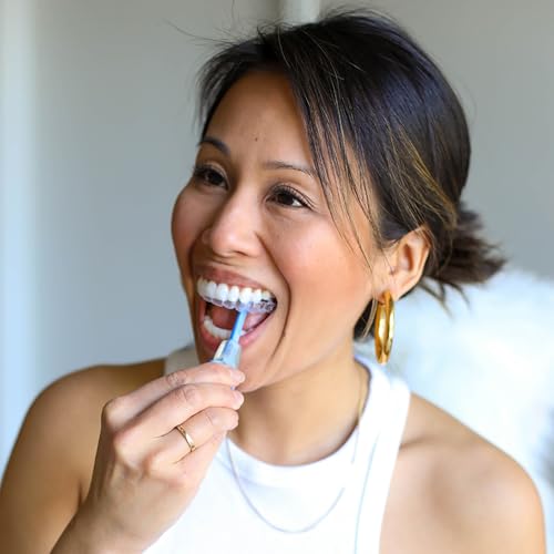 PUL Chew Tool & Clear Aligner Removal 2 in 1 Combo Tool - Compatible with Invisalign Removable Braces & Trays, Aligners, Retainers, Dentures - Hygienic Oral Care - Compact & Durable - 1 Pack, Orange