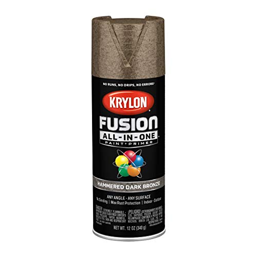Fusion All-In-One Adhesive Hammered Finish Spray Paint for Indoor/Outdoor Use, 12 oz, Dark Bronze