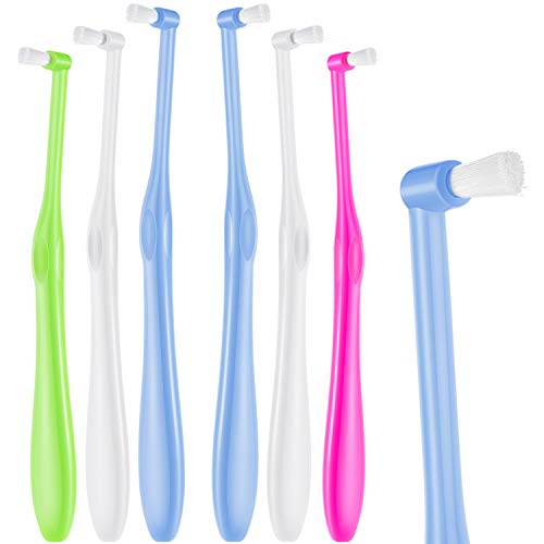 6 Pieces Tuft Toothbrush Tufted End-tuft Soft Trim Single Compact Interdental for Detail Cleaning Tapered Brush(Cyclinder Brush)