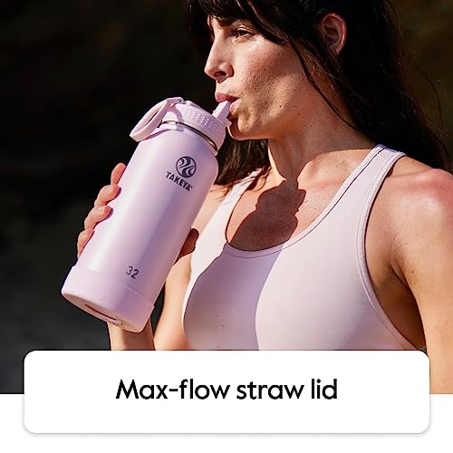 Actives 24 oz Vacuum Insulated Stainless Steel Water Bottle with Straw Lid, Premium Quality, Blush