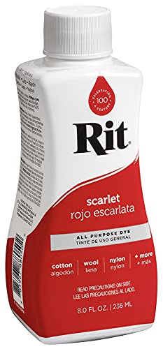 , Scarlet Liquid Fabric Dye, 8-Ounce, 1-Pack, 8 Fl oz