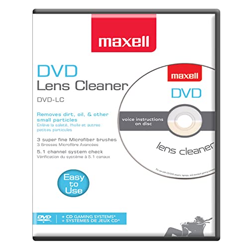 – 190059, DVD Lens Cleaner with Microfiber Brush System - for Optimal Cleaning, Remove Dust Oil, Small Particles – Compatible with All DVDs, PC, Xbox/xbox360 & Ps1/2 Gaming Systems