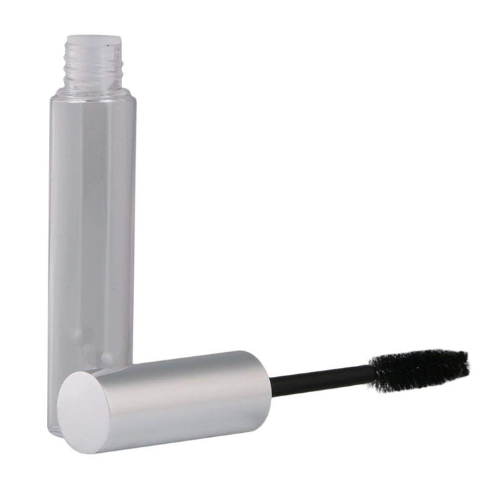 10pcs 10ml Siliver Cap Empty Plastic DIY Mascara Tube Eyelash Cream Wand Container Bottle Vials With Brush