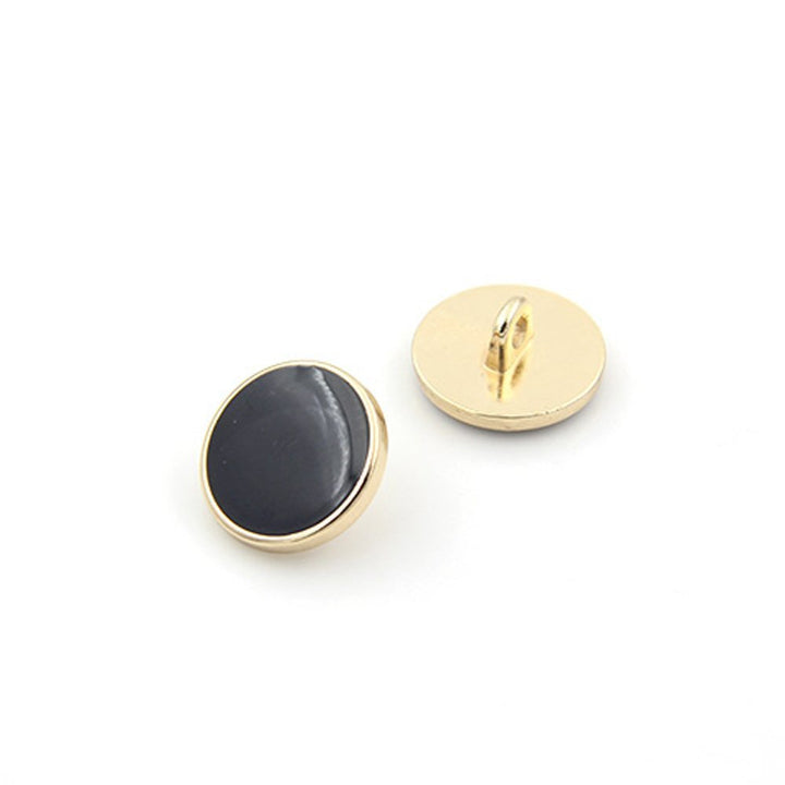 10PCS Clothes Button - Fashion Black Glazed Metal Button Set Sewing Button for Blazer, Coat, Uniform, Shirt, Suit and Jacket (20mm)