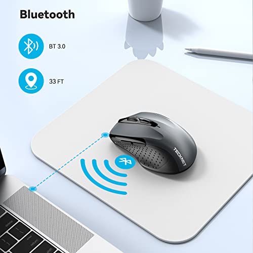 Bluetooth Mouse, Wireless Mouse with 6 Buttons, 5 Adjustable DPI Levels, 24 Month Battery Life, Ergonomic Computer Mouse for Laptop, Computer, Mac, PC, Windows, Chromebook, Notebook