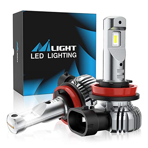 EF2 H11 LED Fog Light Bulbs, 250% Brightness, 5,0000 Hours Long Lifespan, 6000K Xenon White Fog Light Bulbs, H8 H16 LED Fog Light DRL Bulbs Replacement, Pack of 2