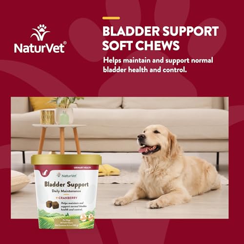 Bladder Support Plus Cranberry for Dogs, 60 ct Soft Chews, Made in The USA with Globally Source Ingredients