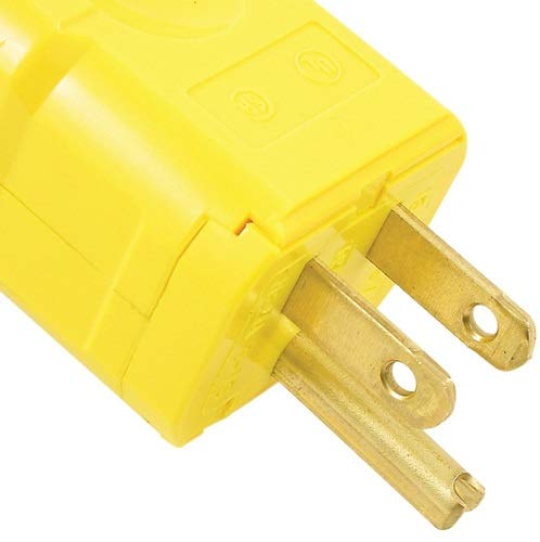 5256-VY 15 Amp, 125 Volt, Industrial Grade, Plug, Straight Blade, Grounding, Python, Yellow