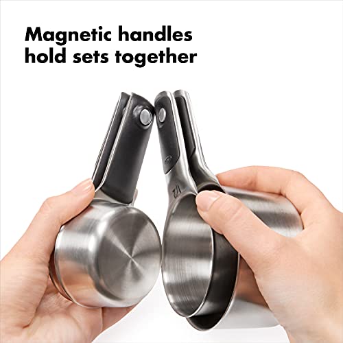 Good Grips Stainless Steel Measuring Cups and Spoons Set, 2.9, 8 Piece